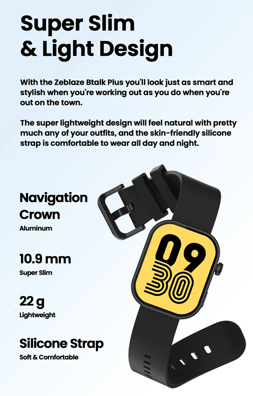 ZEBLAZE smartwatch Btalk Plus, heart rate, 2.03" IPS, IP68, μαύρο - Image 7