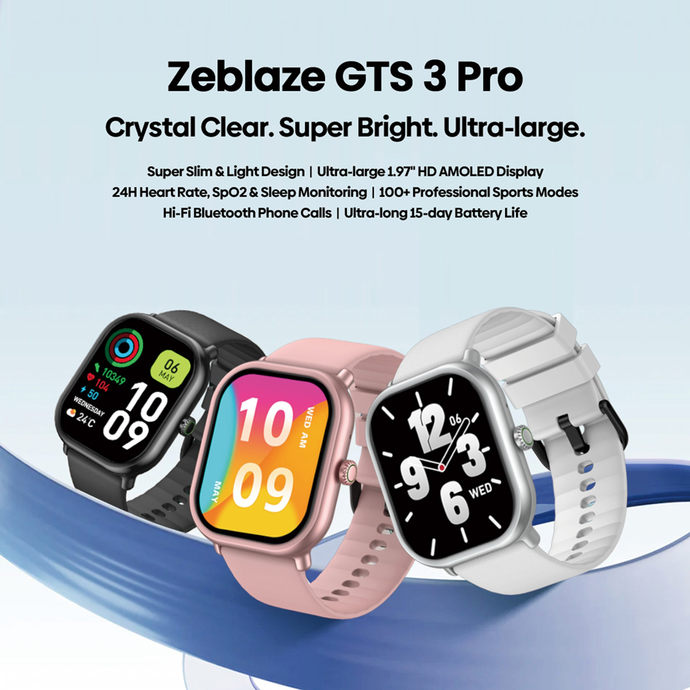 ZEBLAZE smartwatch GTS 3 Pro, heart rate, 1.97" AMOLED, μαύρο - Image 2
