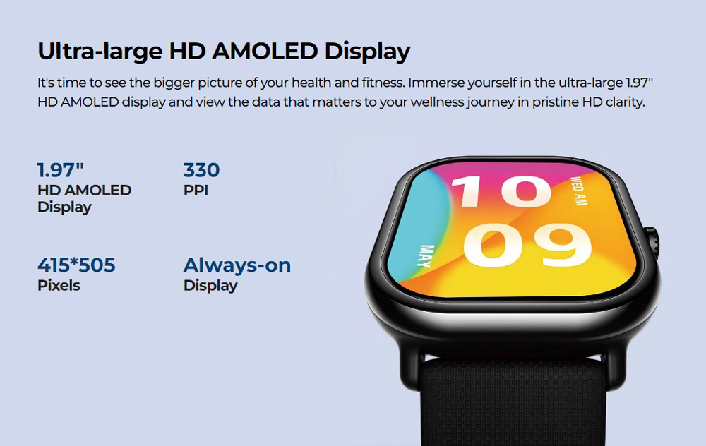 ZEBLAZE smartwatch GTS 3 Pro, heart rate, 1.97" AMOLED, μαύρο - Image 3