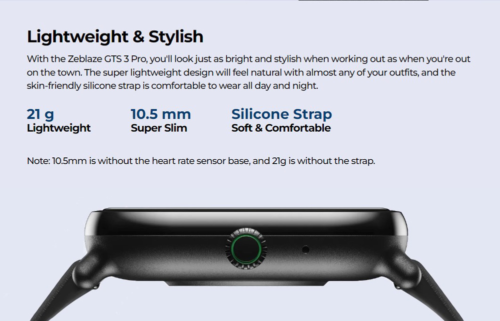 ZEBLAZE smartwatch GTS 3 Pro, heart rate, 1.97" AMOLED, μαύρο - Image 4