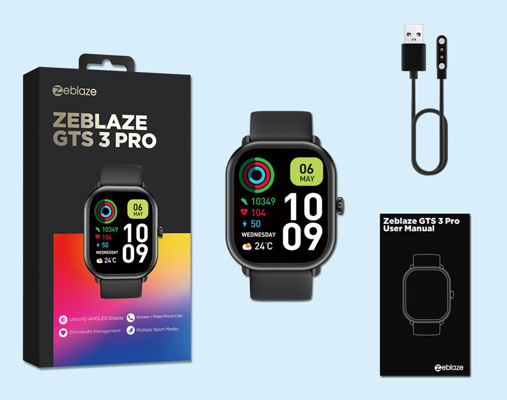 ZEBLAZE smartwatch GTS 3 Pro, heart rate, 1.97" AMOLED, μαύρο - Image 10